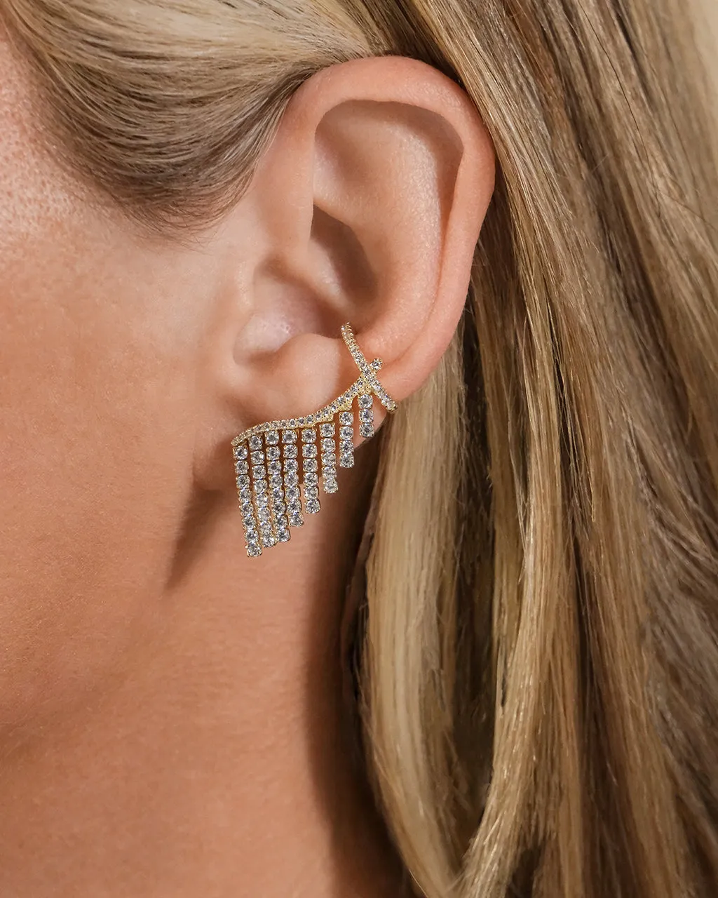 Addison CZ Fan stud Earrings