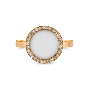Agate with Diamond Halo Ring