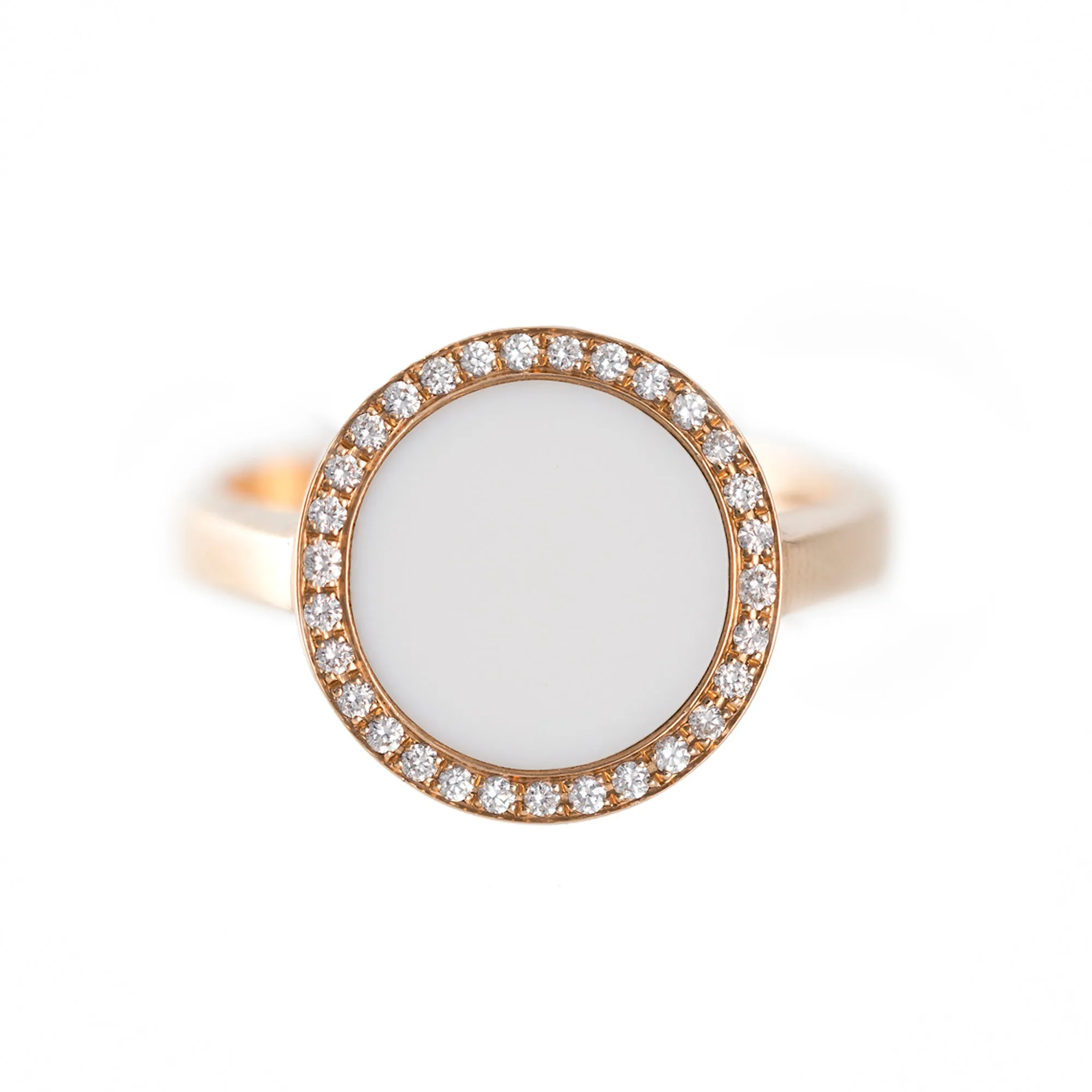 Agate with Diamond Halo Ring