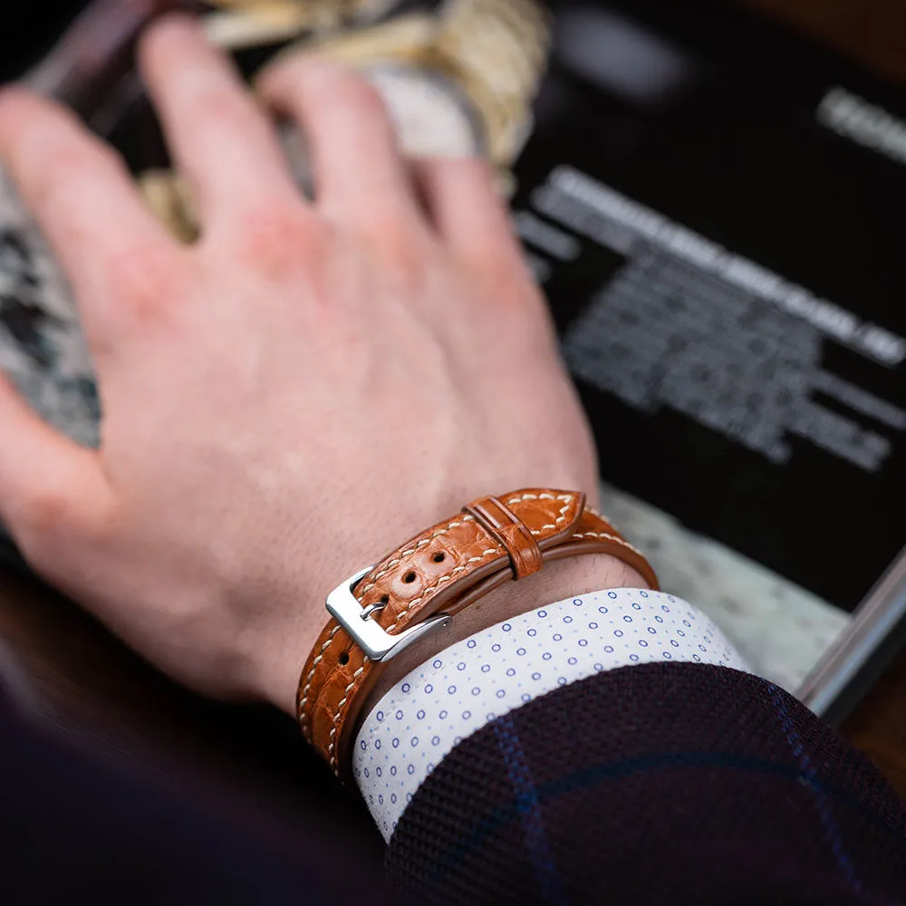 Alligator Leather Bracelet - Round Scale