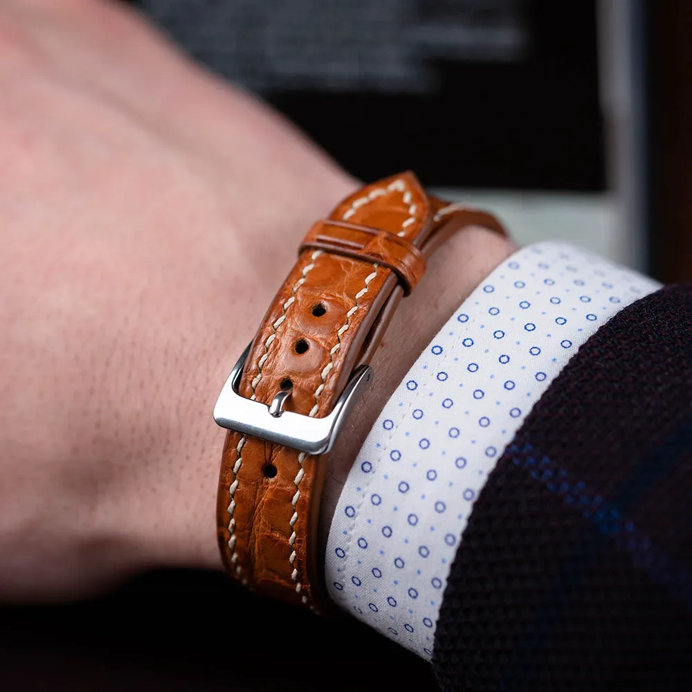 Alligator Leather Bracelet - Round Scale