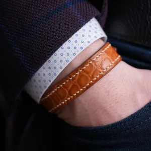 Alligator Leather Bracelet - Round Scale