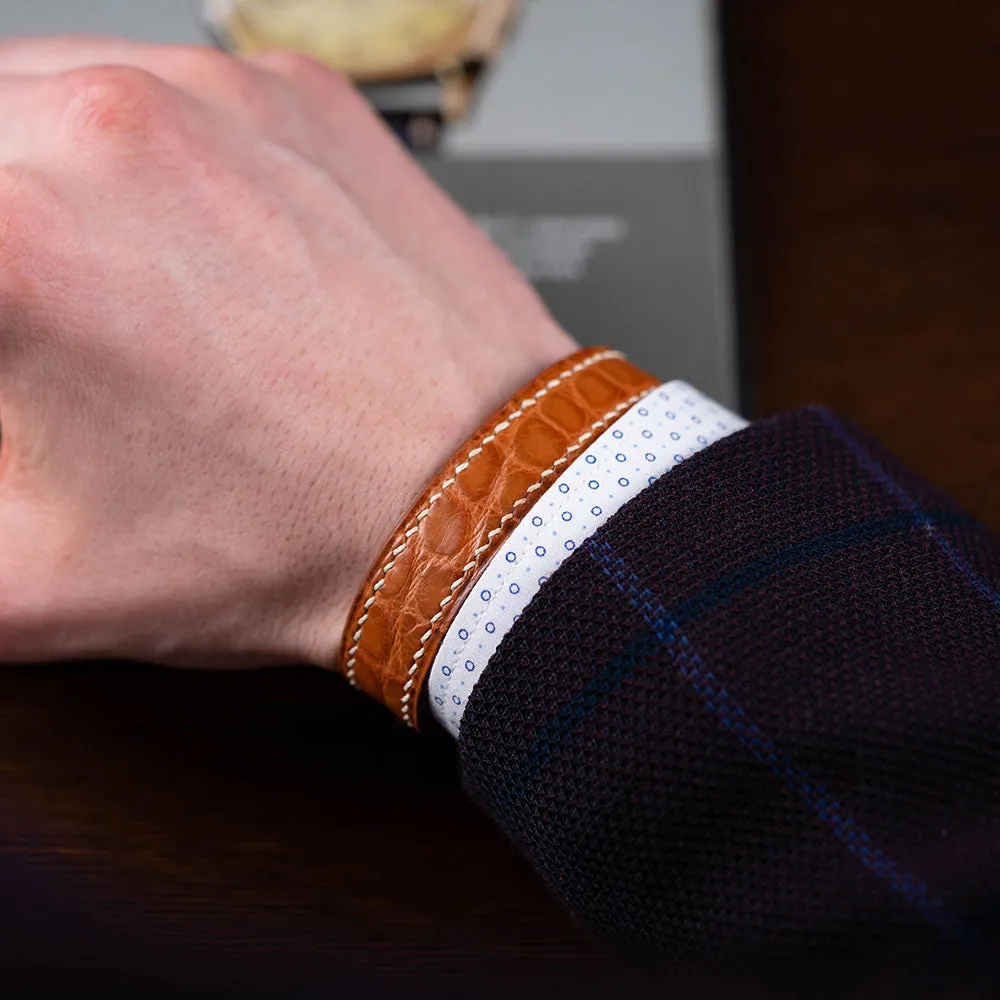 Alligator Leather Bracelet - Round Scale