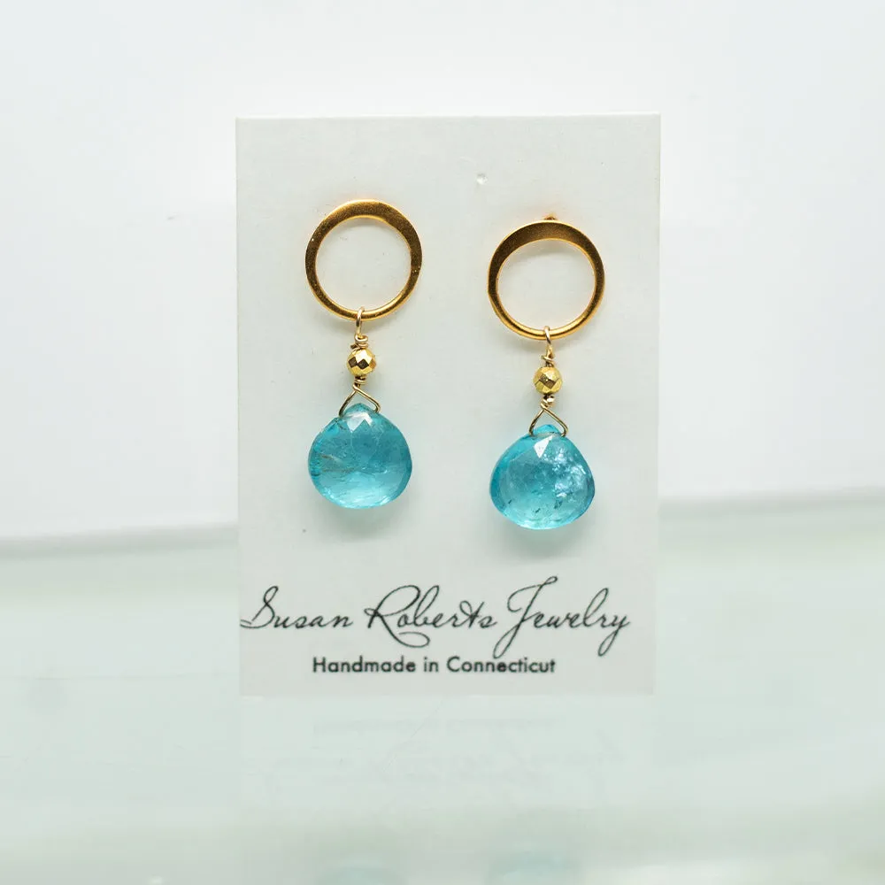 Apatite  Luna Gold Earrings