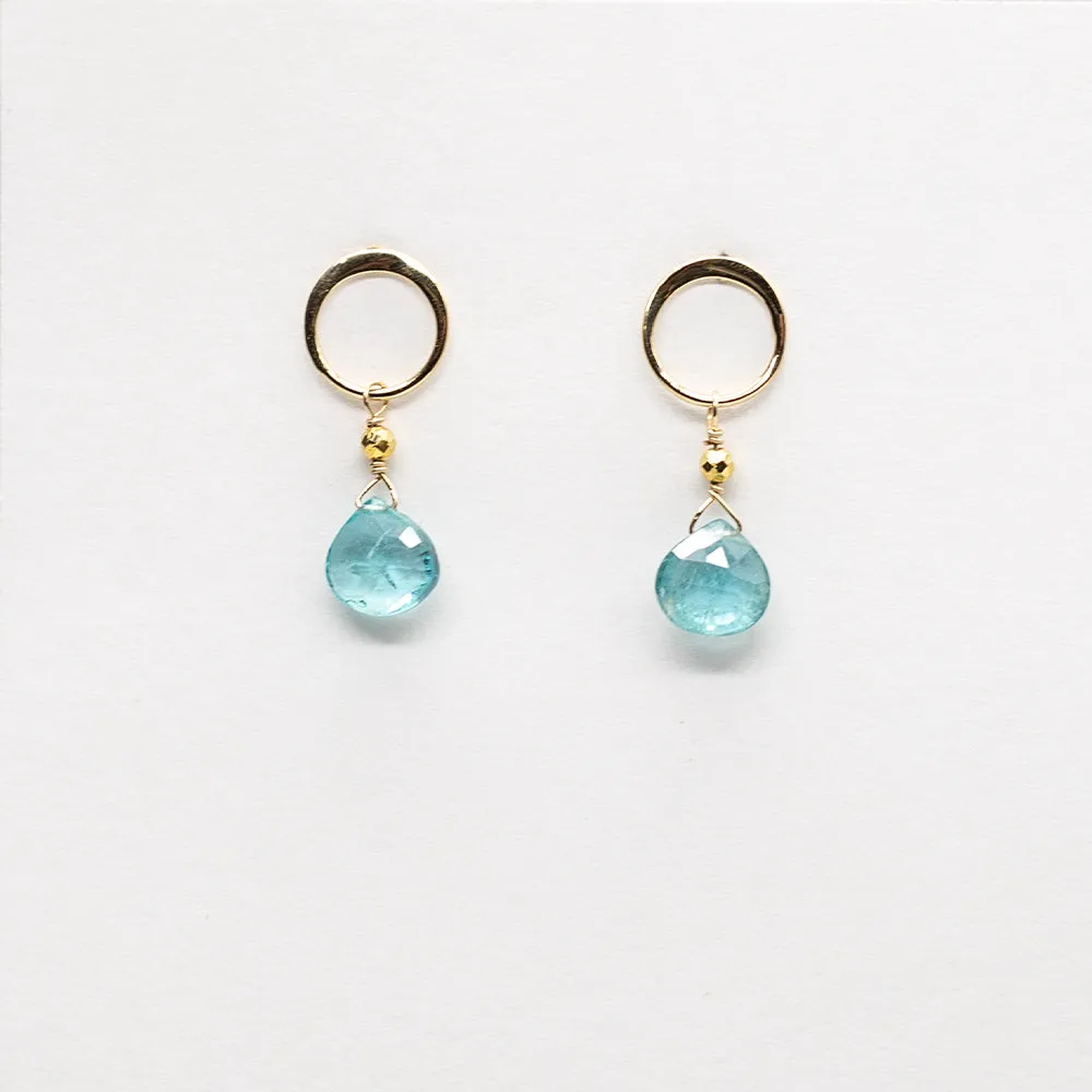 Apatite  Luna Gold Earrings