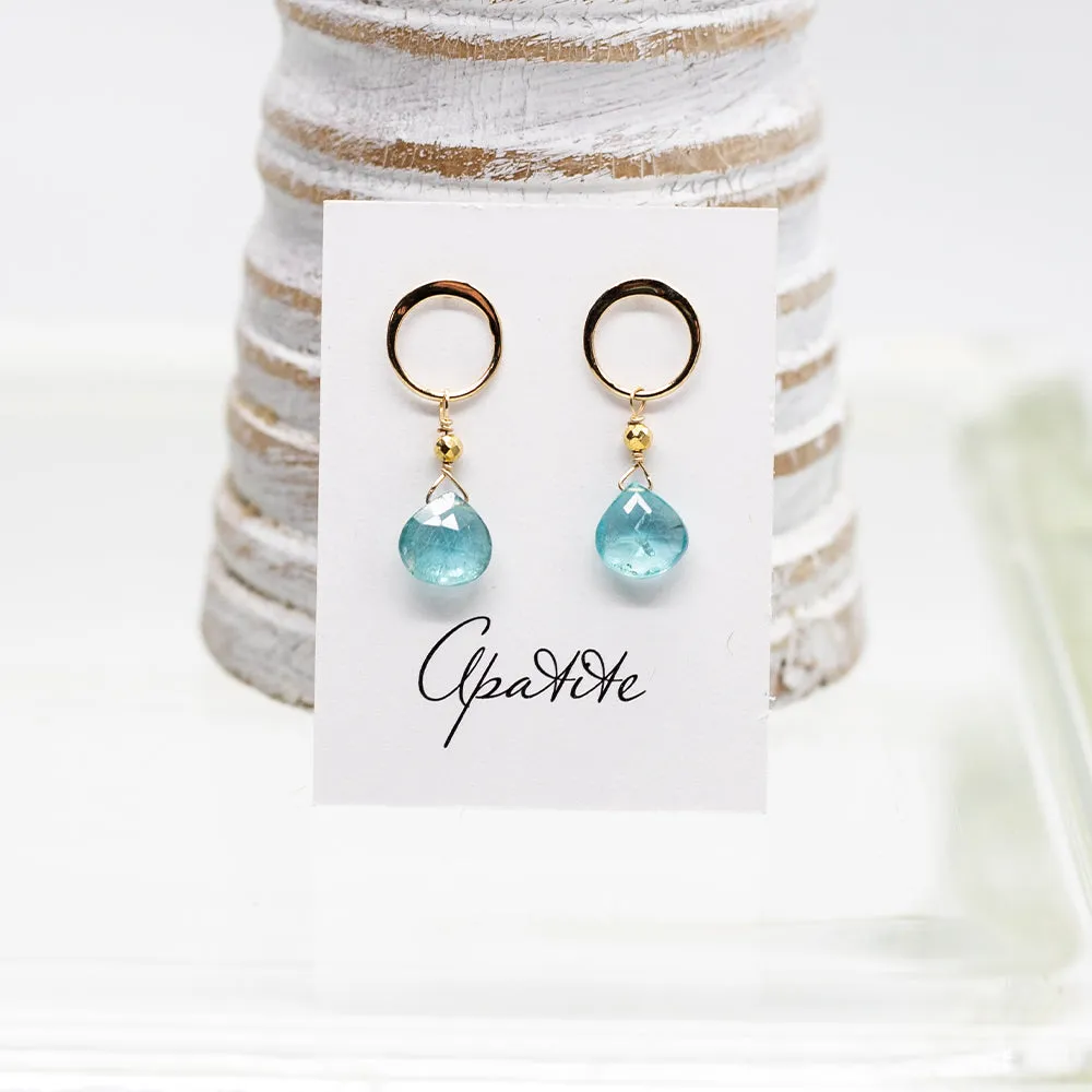 Apatite  Luna Gold Earrings