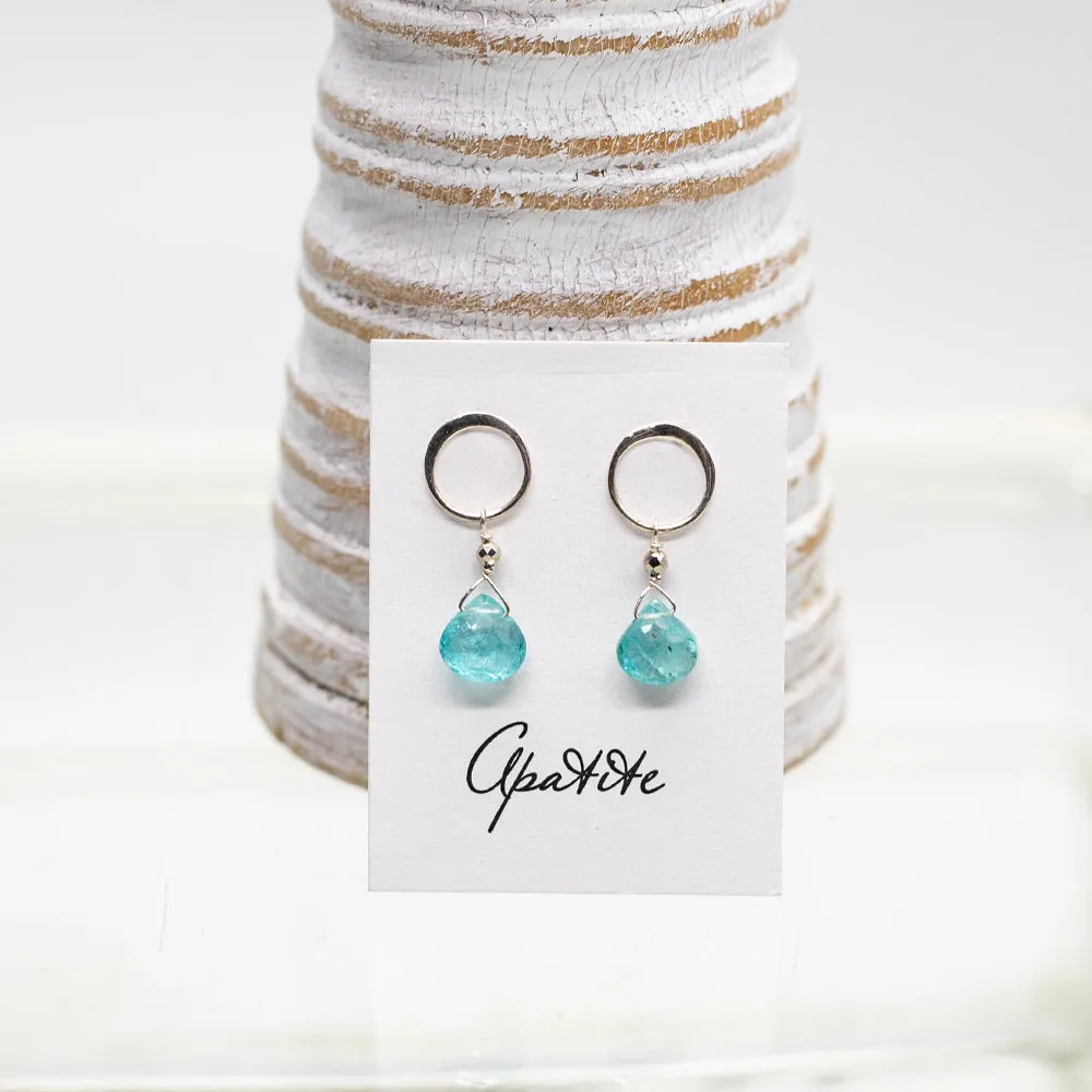 Apatite Luna Silver Earrings
