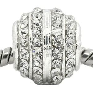 April Birthstone Bead Spacer for Snake Chain Charm Bracelet