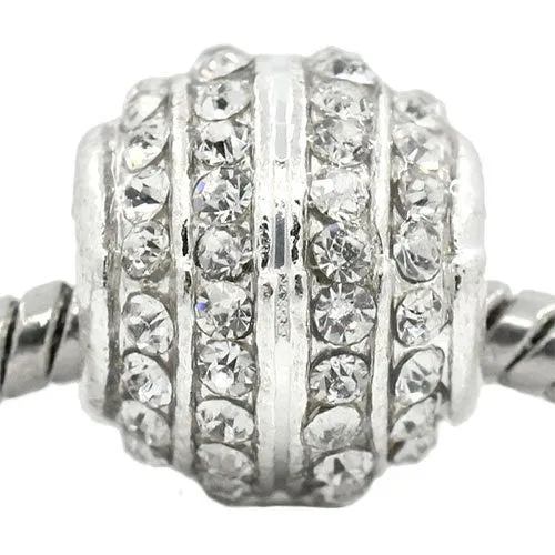 April Birthstone Bead Spacer for Snake Chain Charm Bracelet