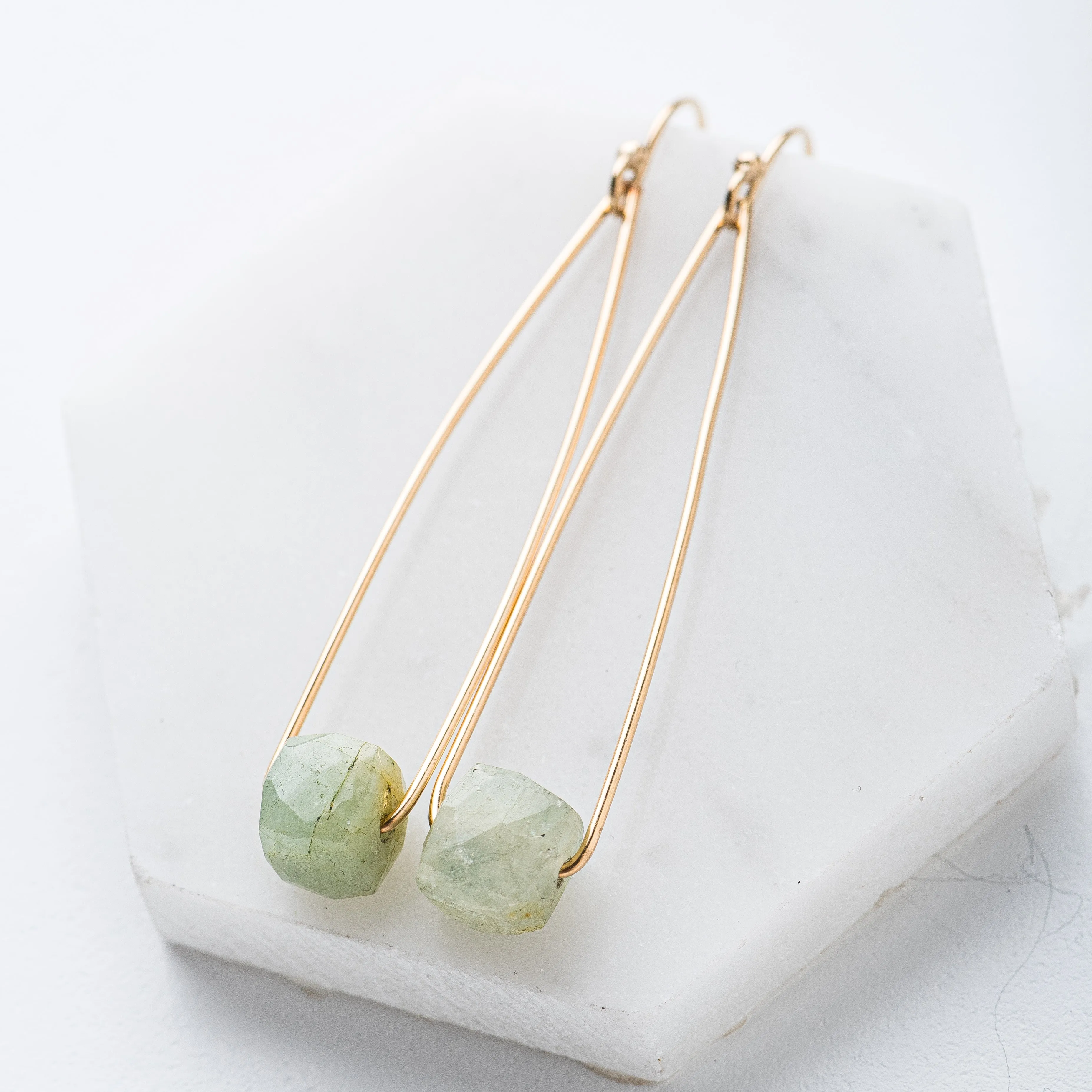 Aquamarine Cubist Earrings