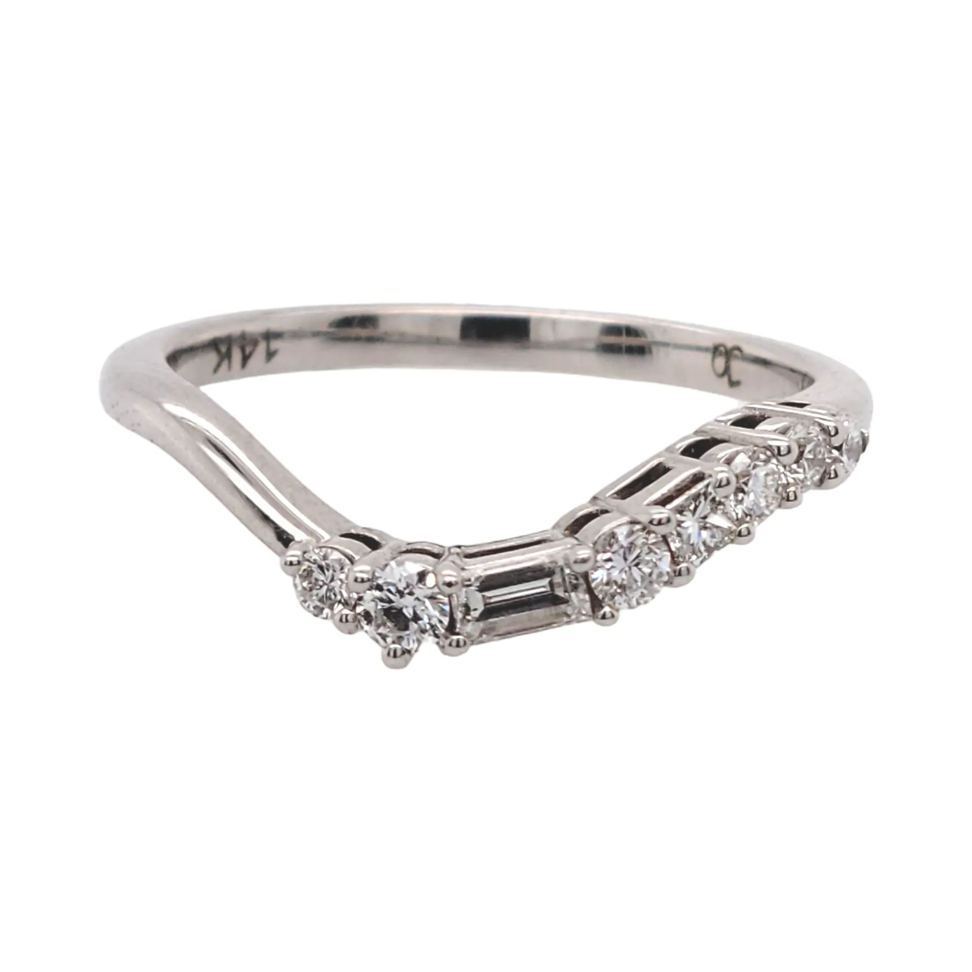 Asymmetrical White Gold Band