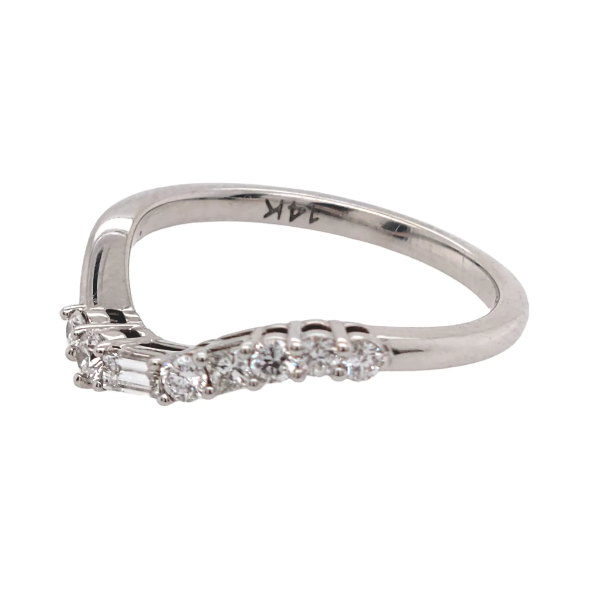 Asymmetrical White Gold Band