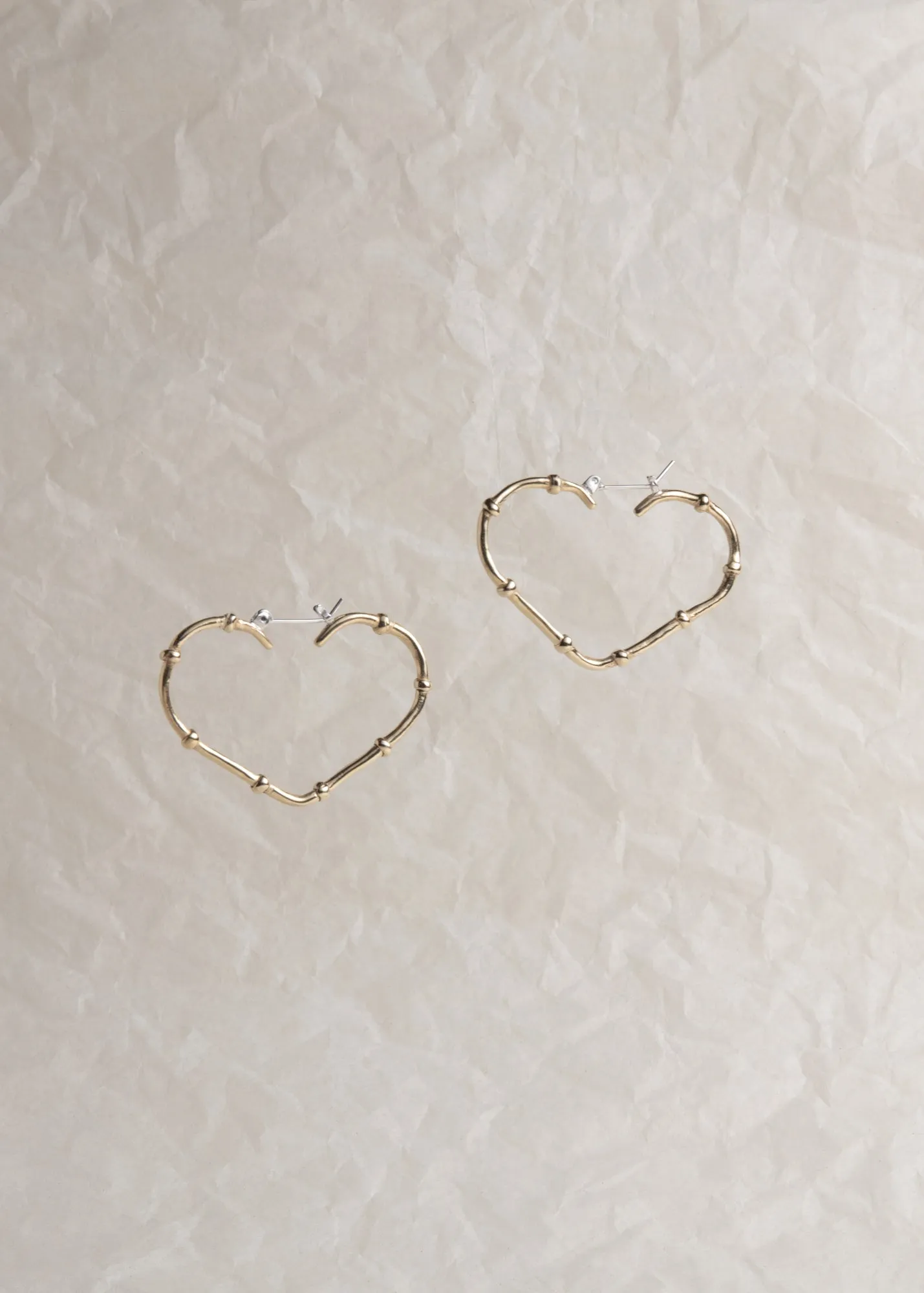 Bamboo Heart Hoops