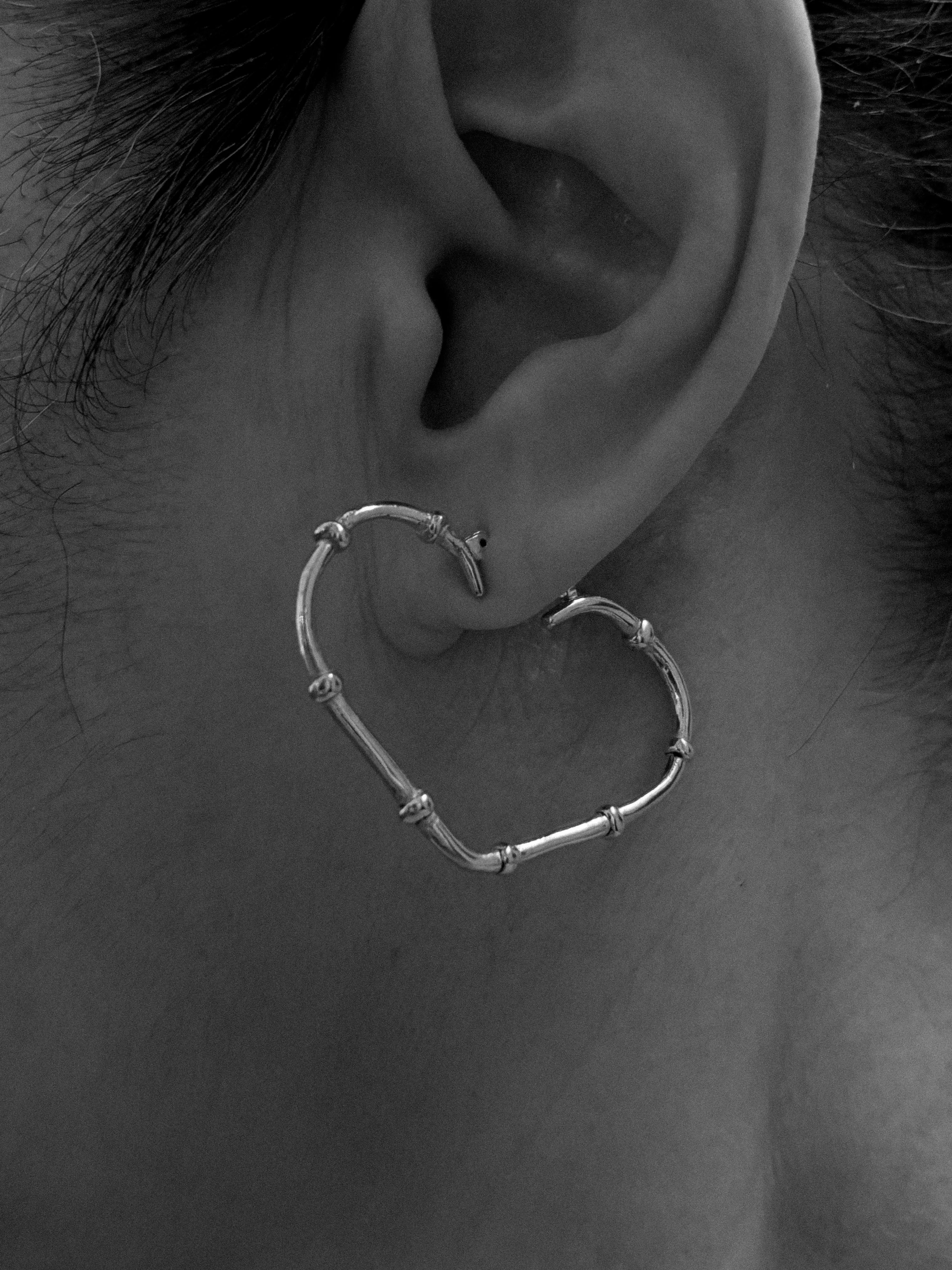 Bamboo Heart Hoops