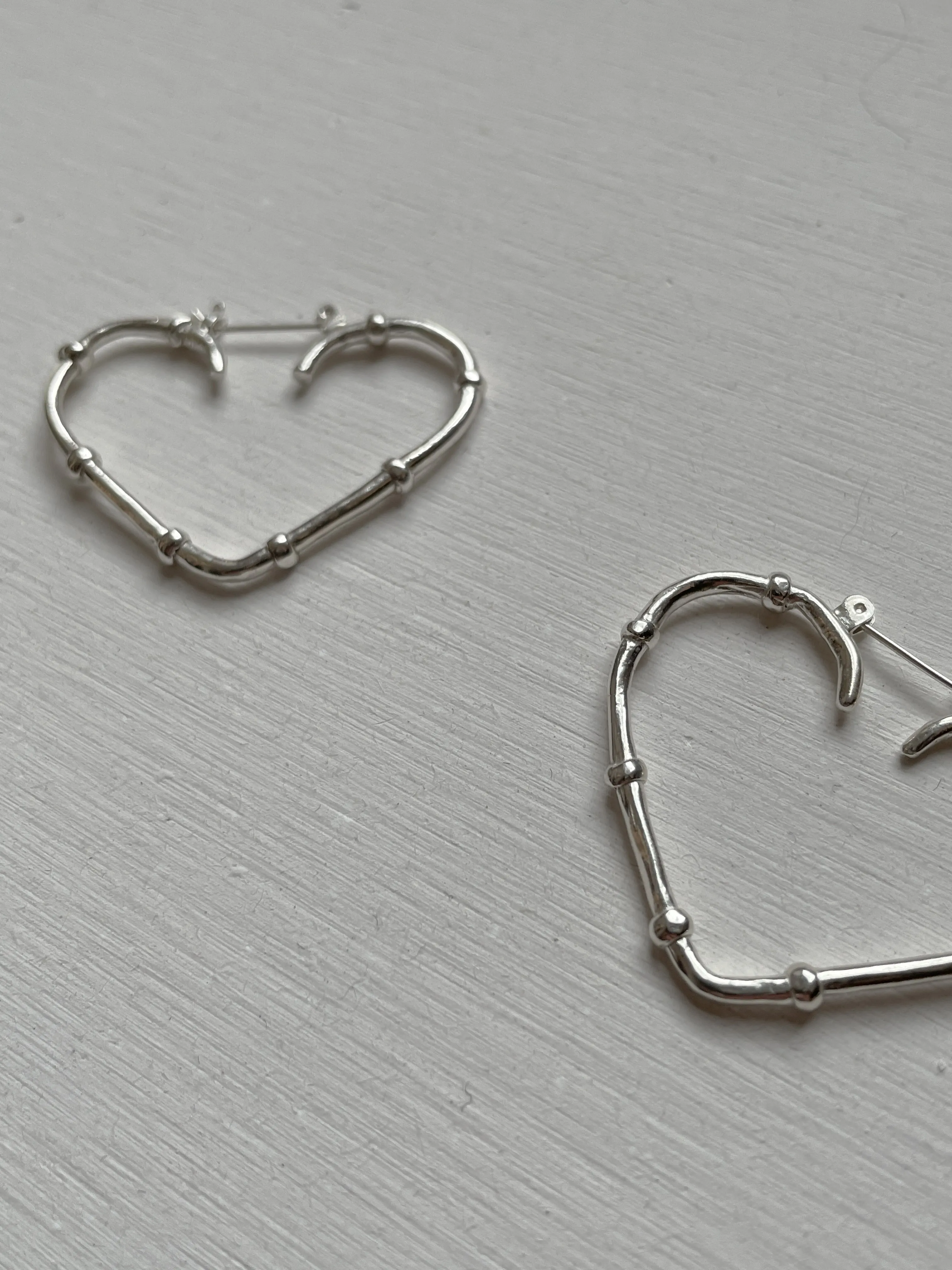 Bamboo Heart Hoops