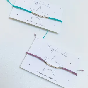 Bead & bar slider bracelet