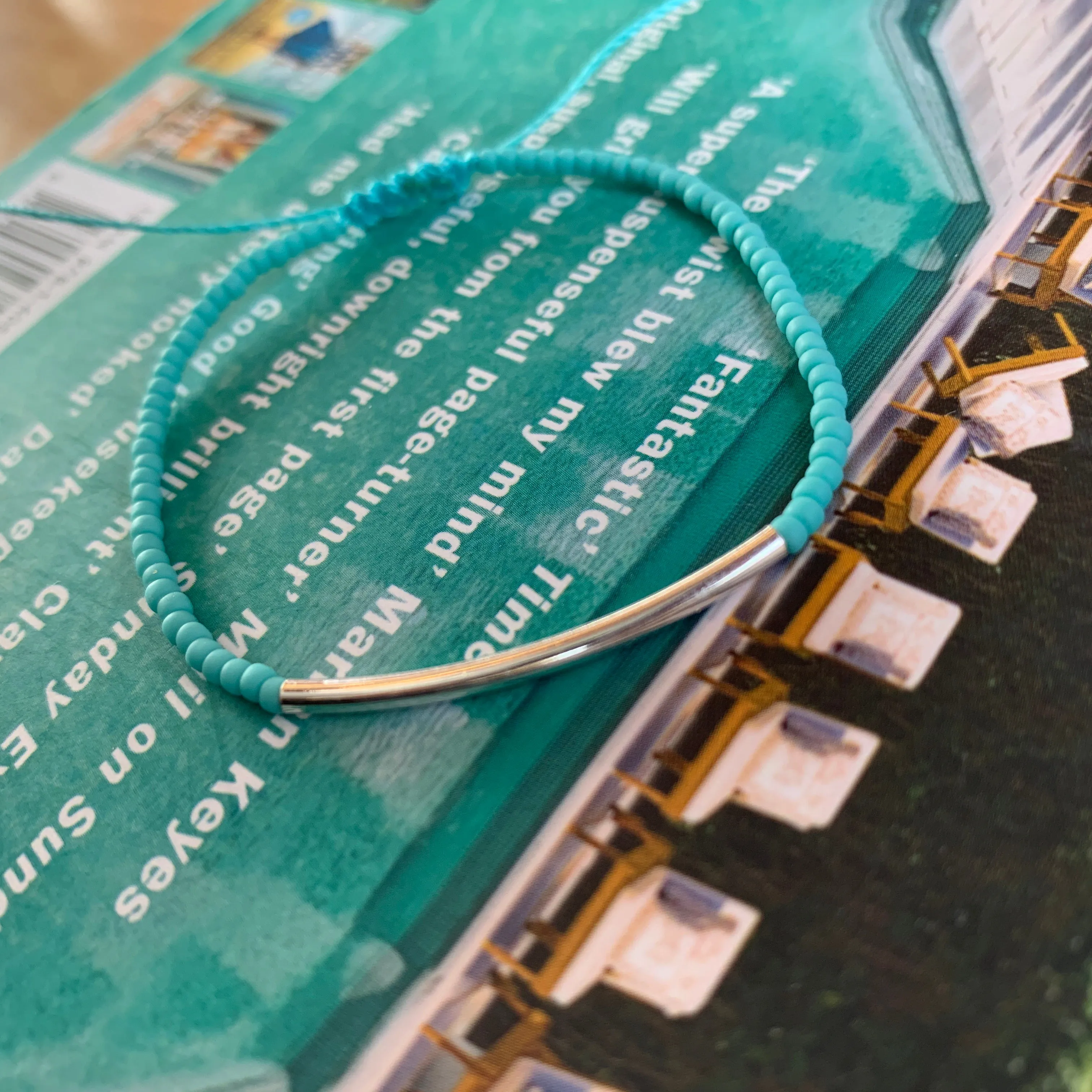 Bead & bar slider bracelet