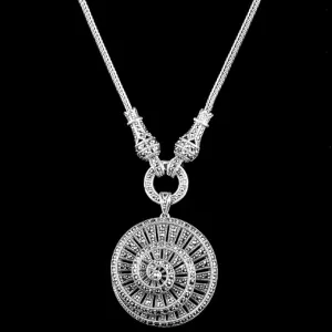 Beautiful Spiral Marcasite  Sterling Silver Statement Necklace in 2 sizes