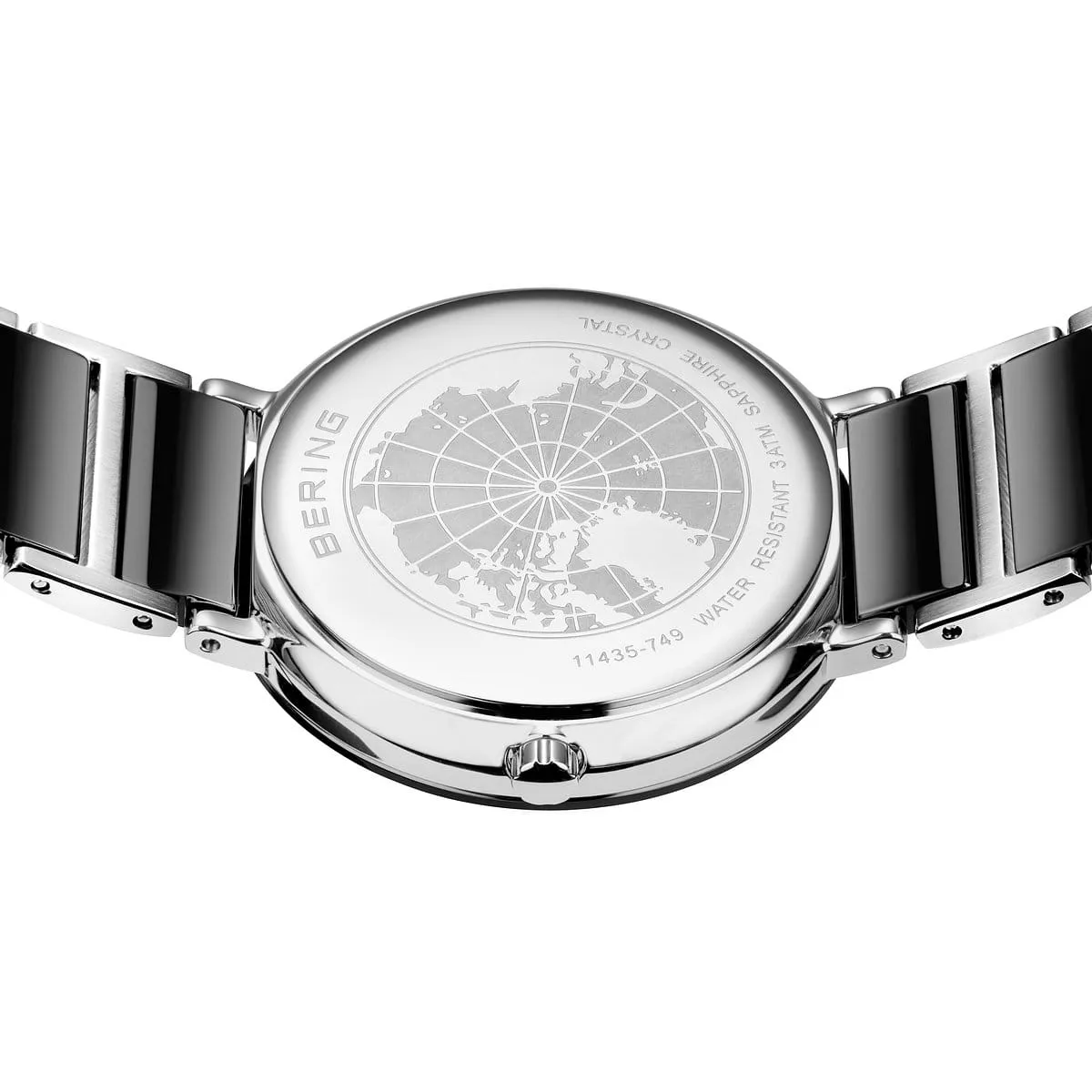 Bering Black Ceramic & Stainless Steel Ladies Watch with Swarovski Elements