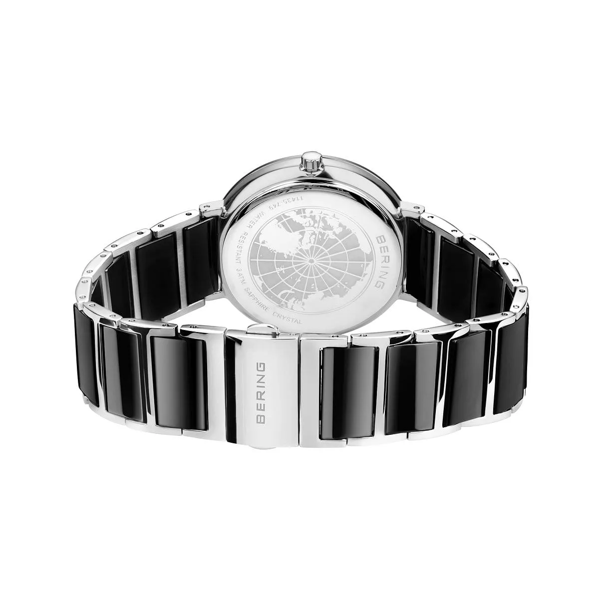 Bering Black Ceramic & Stainless Steel Ladies Watch with Swarovski Elements
