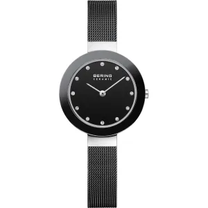 Bering Black Stainless Steel Mesh and Ceramic Ladies Watch