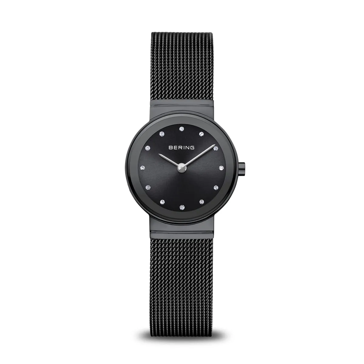Bering Classic Charcoal Stainless Steel Ladies Watch with Swarovski Crystals