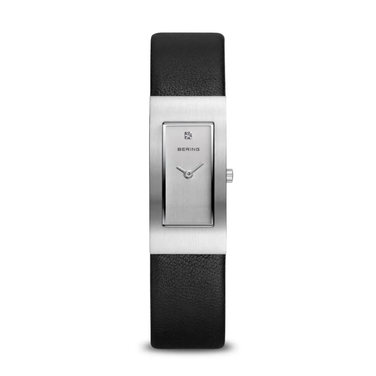 Bering Classic Ladies Rectangular Watch with Leather Strap