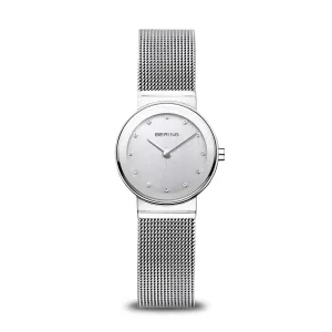 Bering Classic Ladies Stainless Steel Mesh Watch With Swarovski Elements