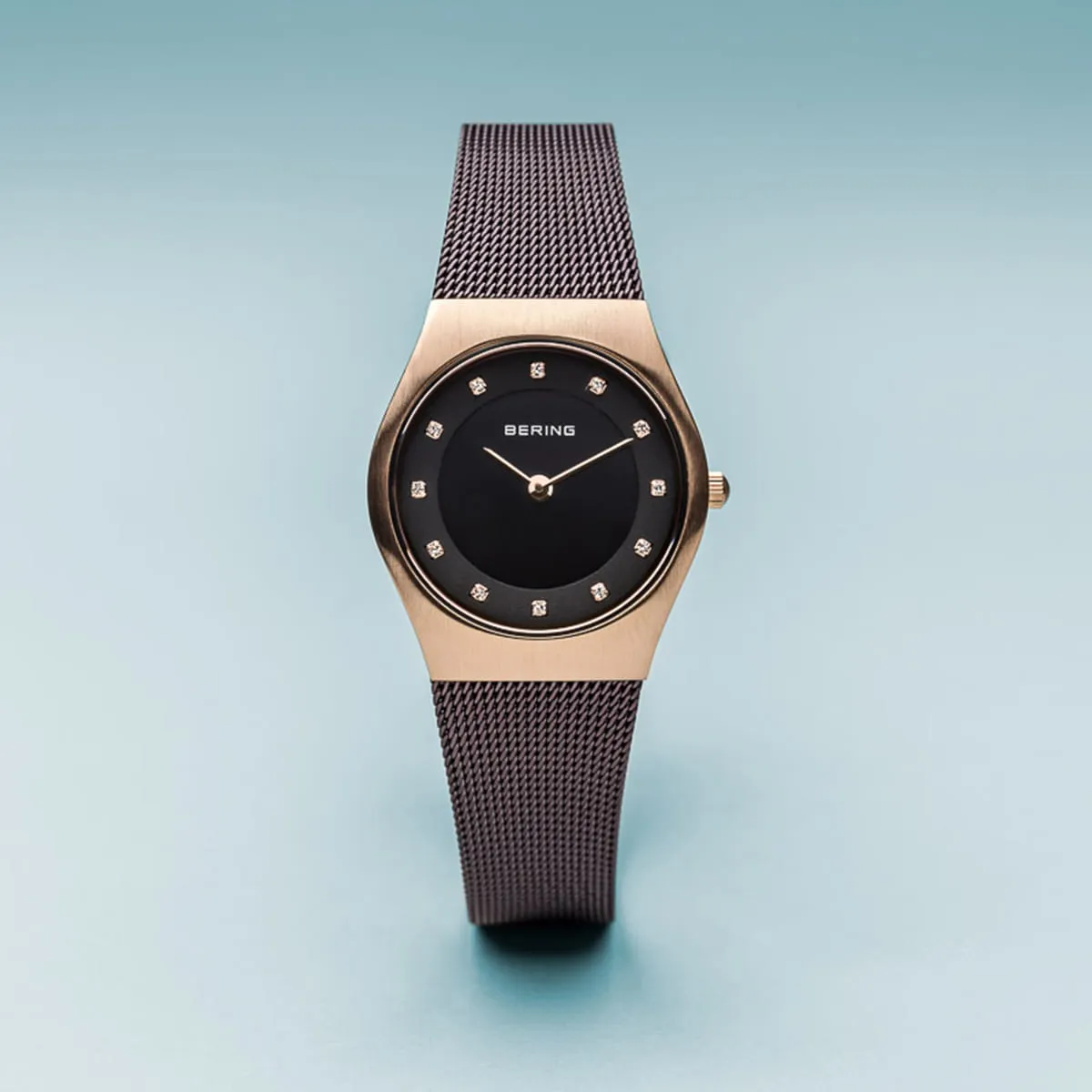 Bering Classic Purple Stainless Steel Mesh & Swarovski Crystals