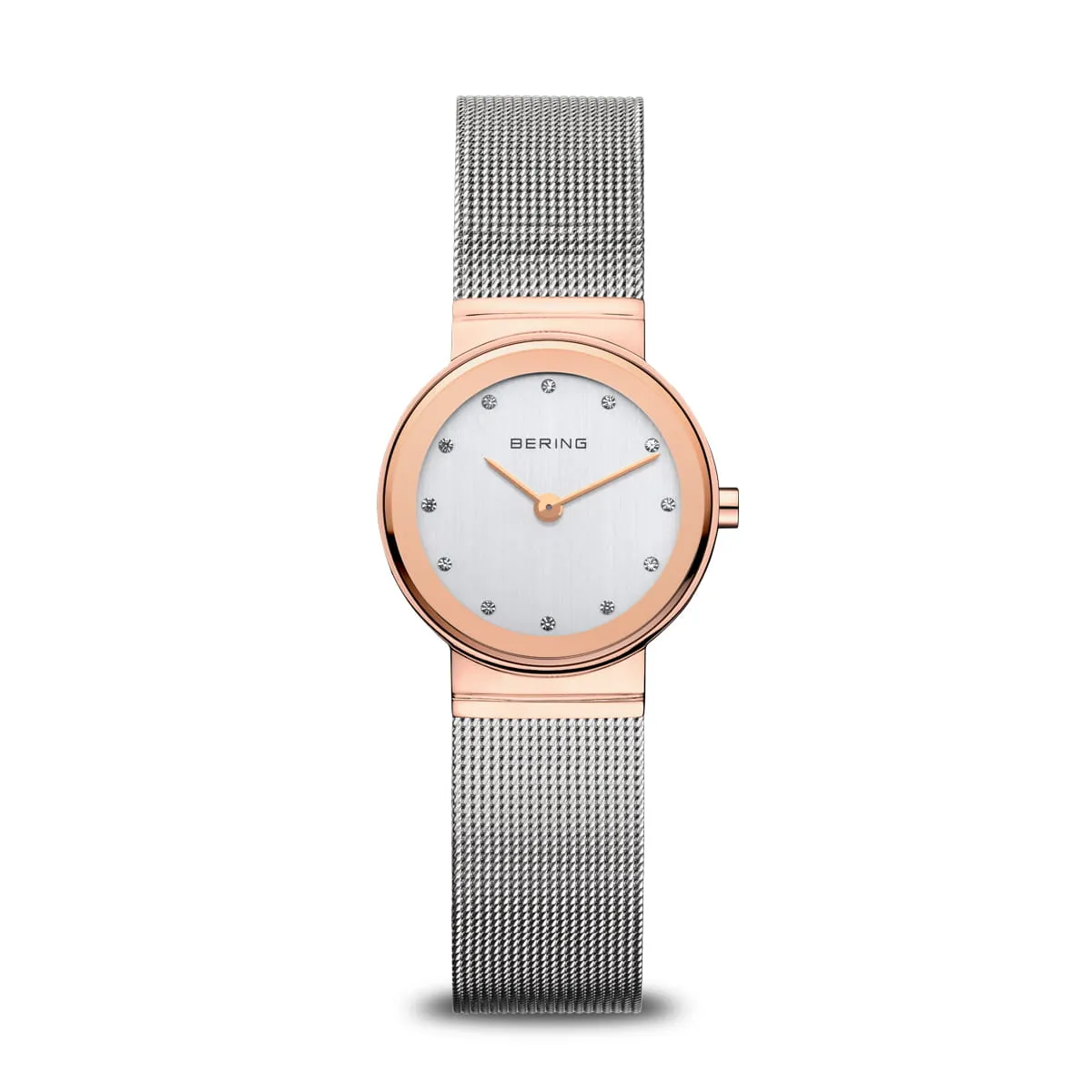 Bering Classic Stainless Steel Mesh and Rose Gold Plated Ladies Watch