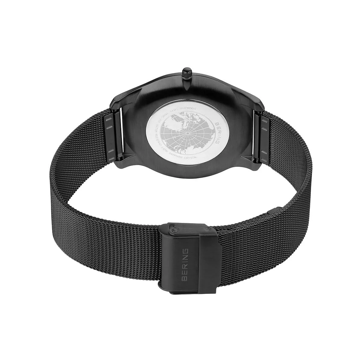 Bering Steel Gents Black Dial Ultra Slim Mesh Watch