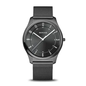 Bering Steel Gents Black Dial Ultra Slim Mesh Watch