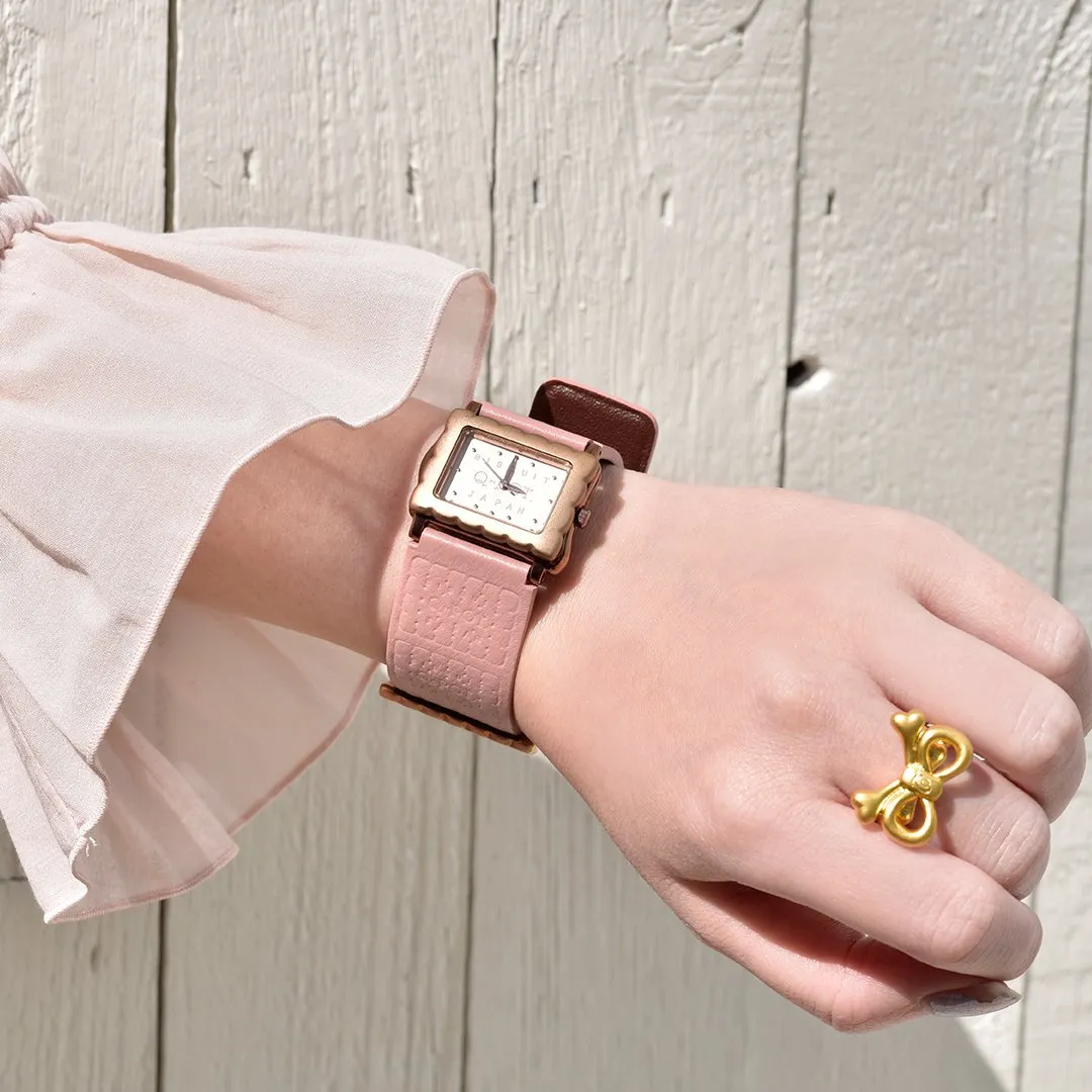 Biscuit Watch (Pink)【Japan Jewelry】