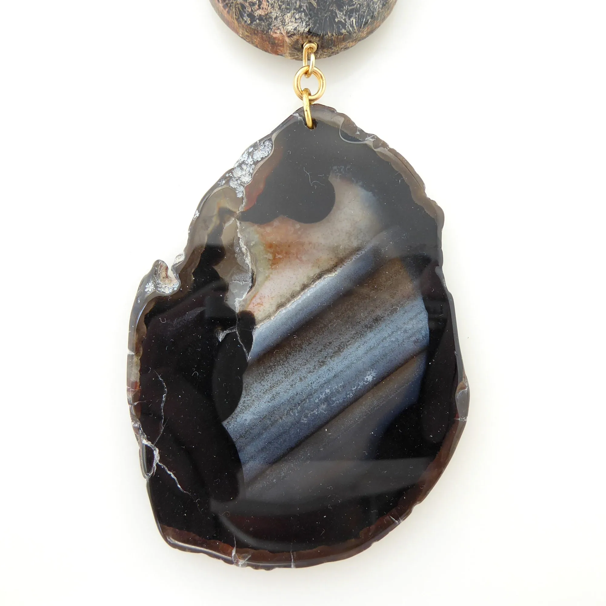 Black agate pendant necklace