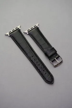 Black Alligator Watch Strap For Apple Watch