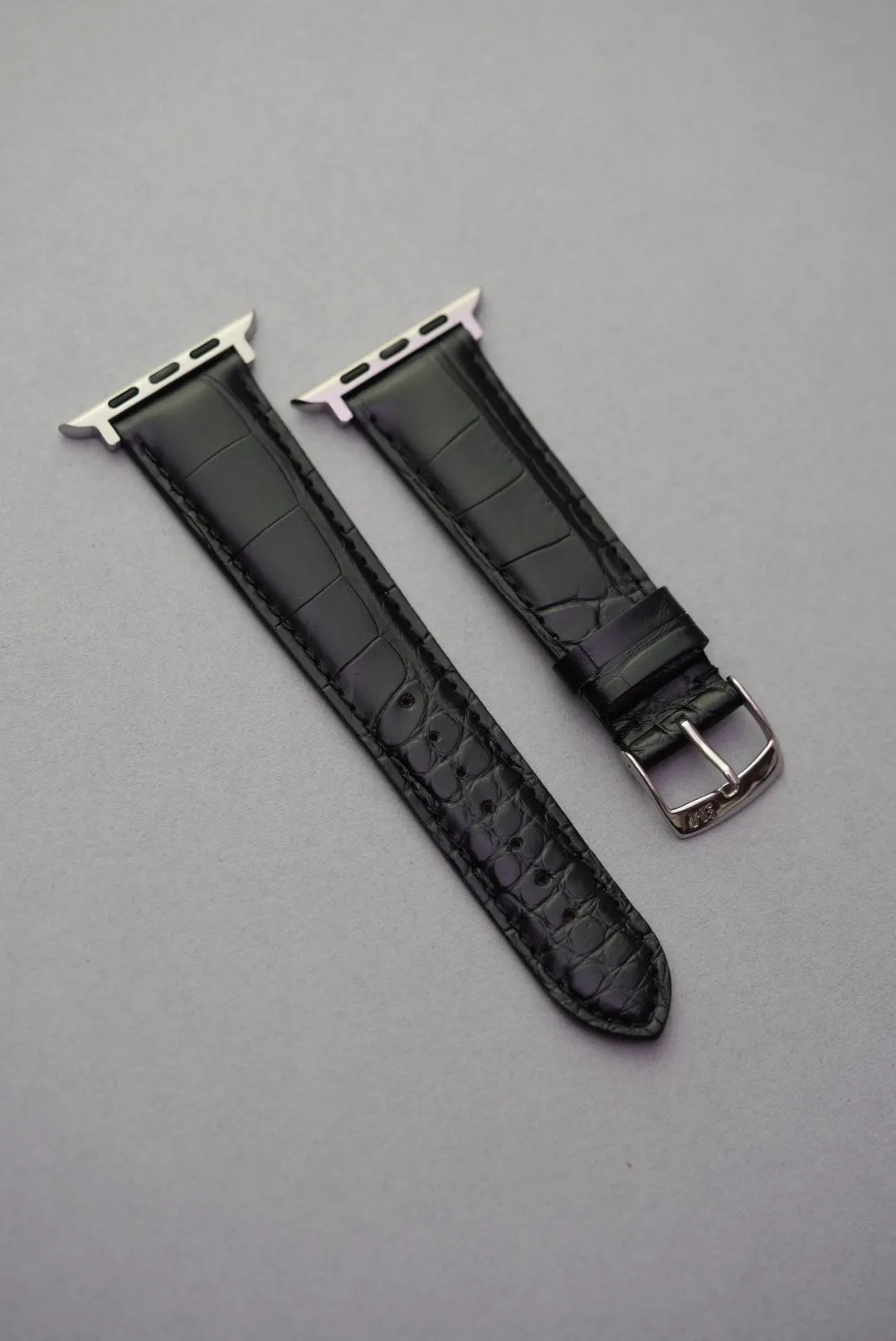 Black Alligator Watch Strap For Apple Watch