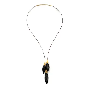 Black and Gold Nylon Bulb Necklace