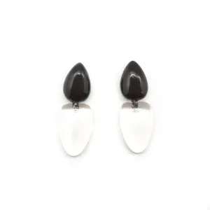 Black Horn and Resin Earrings