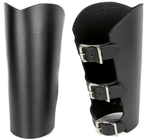 Black leather plain gauntlet