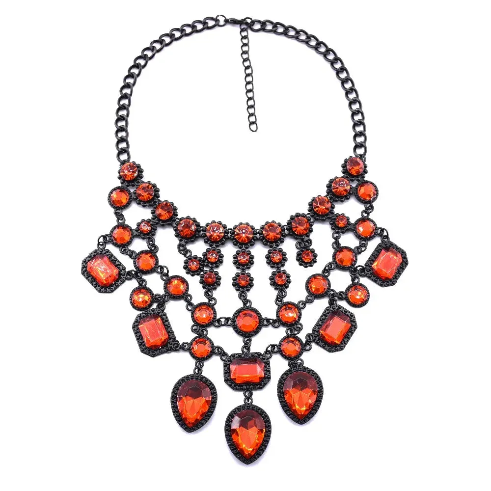 Black Stone Statement Choker Necklace
