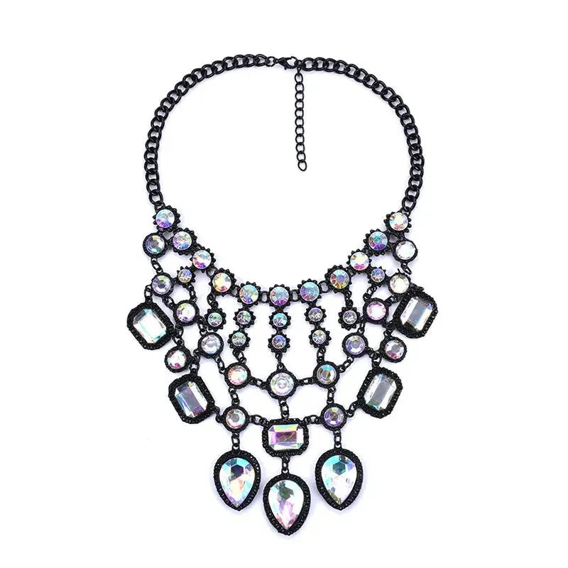 Black Stone Statement Choker Necklace