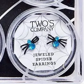 Black Widow Crystal Spider Earrings