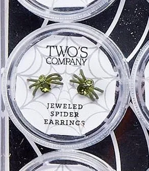 Black Widow Crystal Spider Earrings
