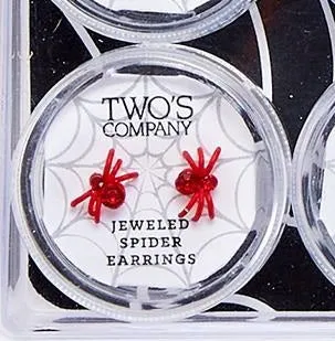 Black Widow Crystal Spider Earrings