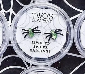 Black Widow Crystal Spider Earrings