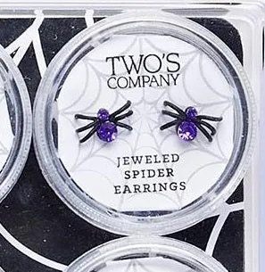 Black Widow Crystal Spider Earrings