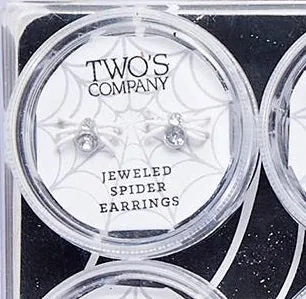 Black Widow Crystal Spider Earrings