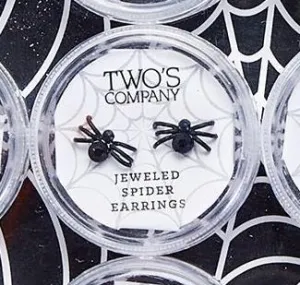 Black Widow Crystal Spider Earrings