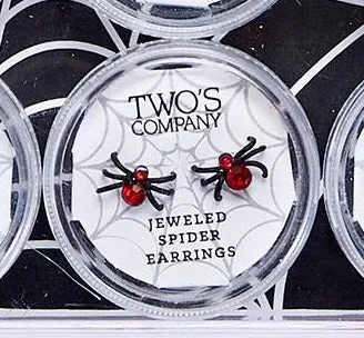 Black Widow Crystal Spider Earrings