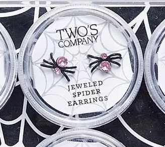 Black Widow Crystal Spider Earrings